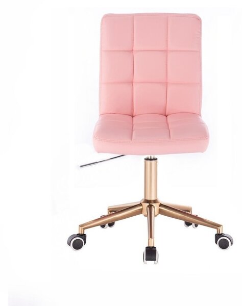 LuxuryForm DESIGN Židle TOLEDO na zlaté podstavě s kolečky - růžová