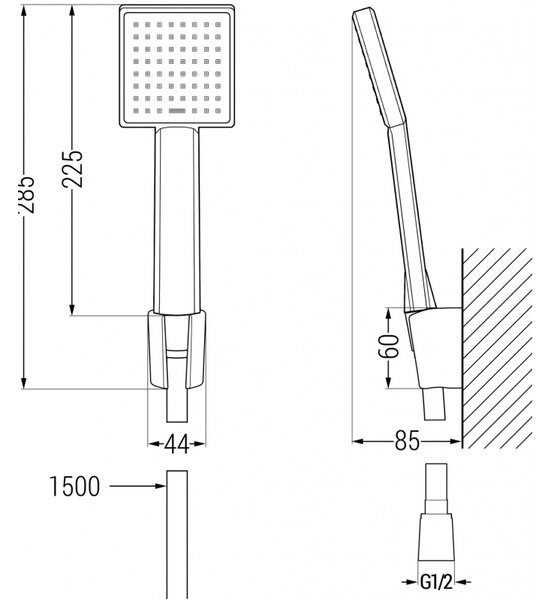 Mexen Royo R45 vanová baterie s sprchovou sadou, zlatá - 7223R45-50