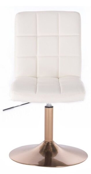 LuxuryForm DESIGN Židle TOLEDO na zlatém talíři - bílá