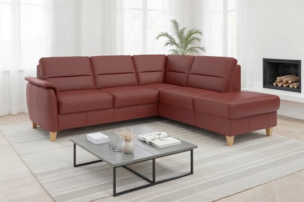 ROHOVÁ SEDAČKA, kůže, červenohnědá Sit & More - Sedací soupravy, Online Only