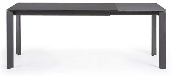 Antracitově černý keramický rozkládací jídelní stůl Kave Home Axis I. 140/200 x 90 cm