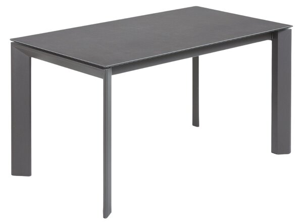 Antracitově černý keramický rozkládací jídelní stůl Kave Home Axis I. 140/200 x 90 cm