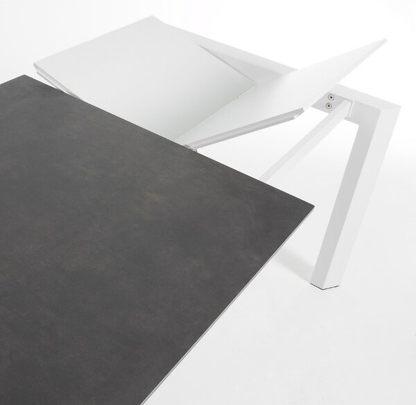 Antracitově šedý keramický rozkládací jídelní stůl Kave Home Axis III. 120/180 x 80 cm