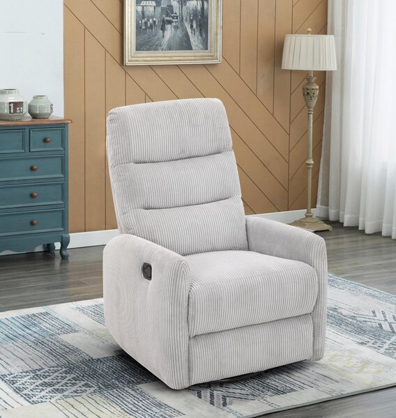 RELAXAČNÍ KŘESLO, kov, textil, světle šedá Carryhome - Relaxační křesla