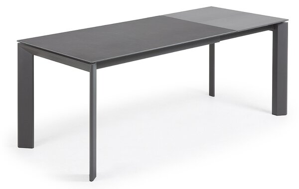 Antracitově černý keramický rozkládací jídelní stůl Kave Home Axis I. 140/200 x 90 cm