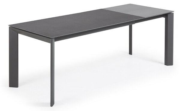 Antracitově černý keramický rozkládací jídelní stůl Kave Home Axis I. 160/220 x 90 cm