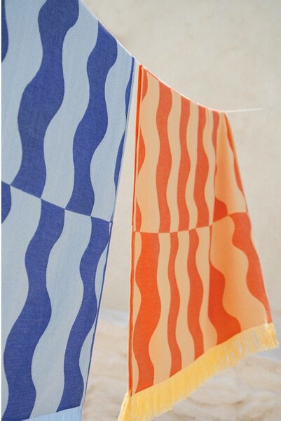 Modrá bavlněná plážová osuška 100x160 cm Nugo – noo.ma