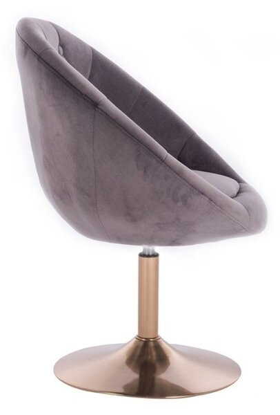 LuxuryForm DESIGN Křeslo VERA VELUR na zlatém talíři - tmavě šedé
