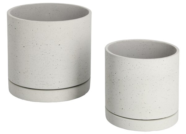 Set dvou šedých betonových květináčů Kave Home Kwanti 28/35 cm