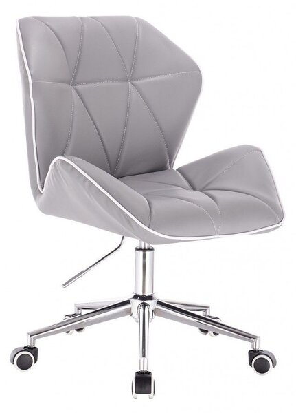 LuxuryForm Židle MILANO MAX na stříbrné podstavě s kolečky - šedá