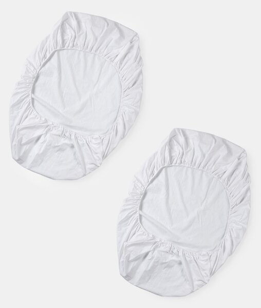 Sinsay - Bavlněná prostěradla z odolné tkaniny s gumou 2 pack - bílá