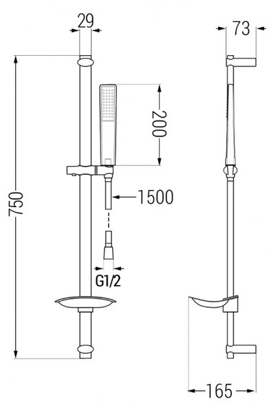 Mexen Axel DB72 vanová sada, chrom - 73813DB72-00