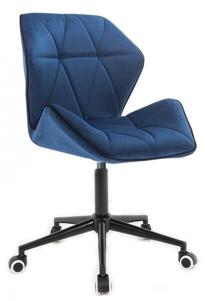 LuxuryForm Židle MILANO MAX VELUR na černé podstavě s kolečky - modrá