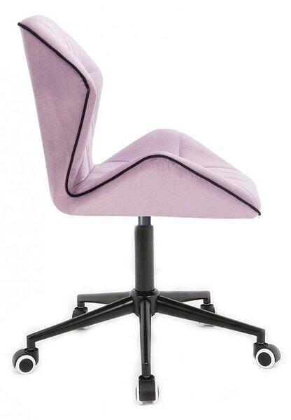 LuxuryForm DESIGN Židle MILANO MAX VELUR na černé podstavě s kolečky - levandule