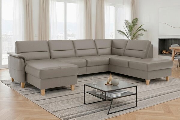 SEDACÍ SOUPRAVA, kůže, šedá Sit & More - Sedací soupravy, Online Only