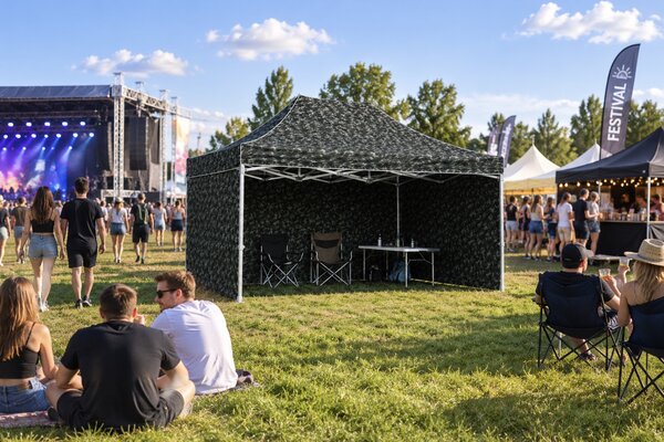 JAKS Nůžkový stan PREMIUM QUALITY Army 3 × 4,5 m