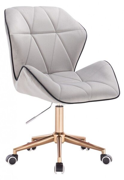 LuxuryForm Židle MILANO MAX VELUR na zlaté základně s kolečky - šedá