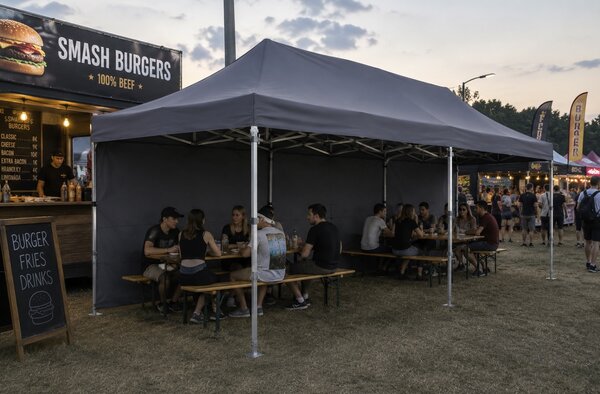 JAKS Nůžkový stan PREMIUM QUALITY šedý 3 × 6 m