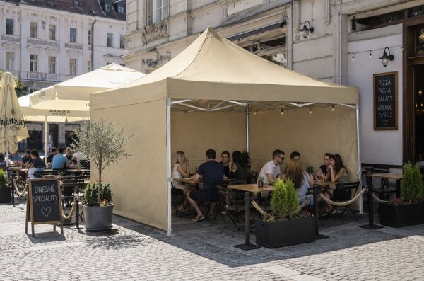 JAKS Nůžkový stan PREMIUM QUALITY béžový 3 × 4,5 m
