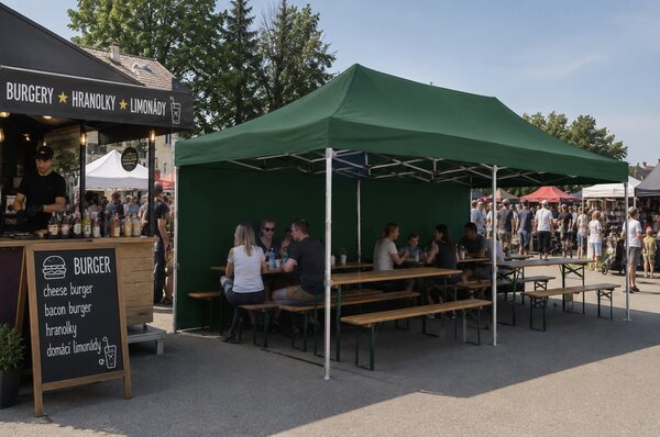 JAKS Nůžkový stan PREMIUM QUALITY zelený 3 × 6 m