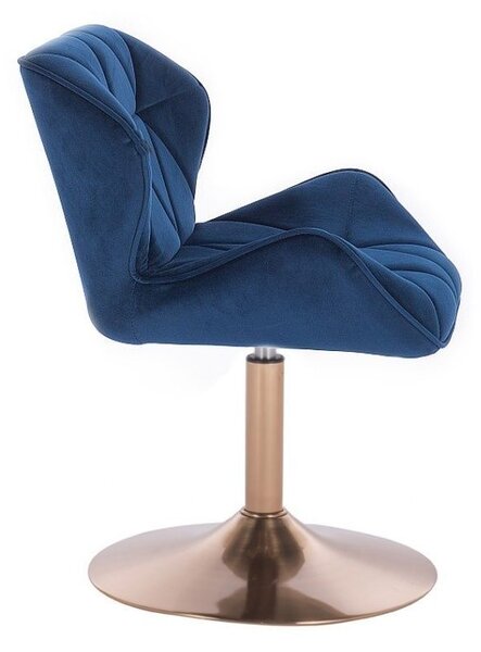 LuxuryForm DESIGN Židle MILANO VELUR na zlatém talíři - modrá