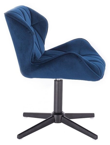 LuxuryForm DESIGN Židle MILANO VELUR na černém kříži - modrá