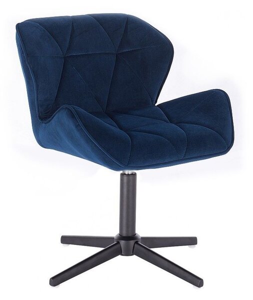 LuxuryForm Židle MILANO VELUR na černém kříži - modrá