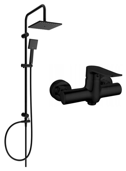 Mexen Tord povrchová sprchová sada s dešťovou sprchou a sprchovou baterií Pecos, černá - 72740200-70