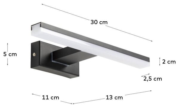 Černé kovové nástěnné světlo Kave Home Vissia 30 cm