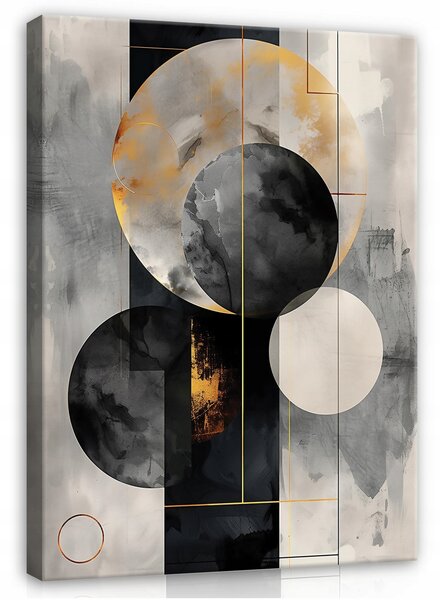 OBRAZ ART DECO ABSTRAKCE ZLATÁ NA PLÁTNĚ NA ZEĎ DO LOŽNICE OBÝVÁKU 100x70