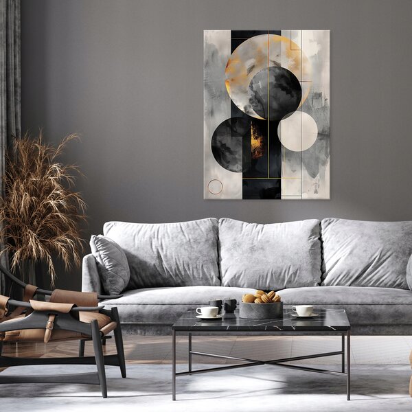 OBRAZ ART DECO ABSTRAKCE ZLATÁ NA PLÁTNĚ NA ZEĎ DO LOŽNICE OBÝVÁKU 100x70