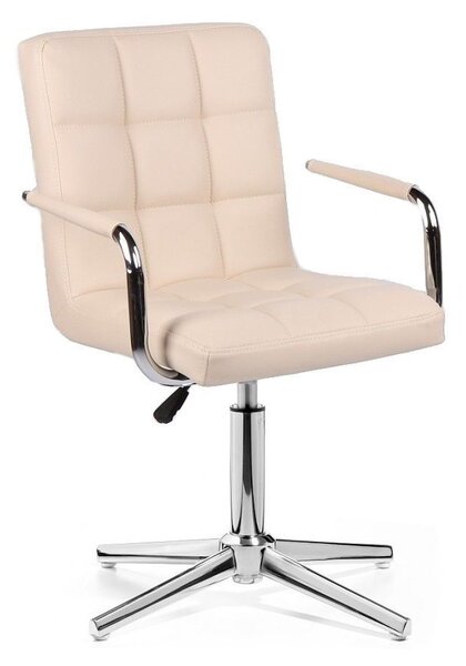LuxuryForm Židle VERONA na stříbrném kříži - krémová