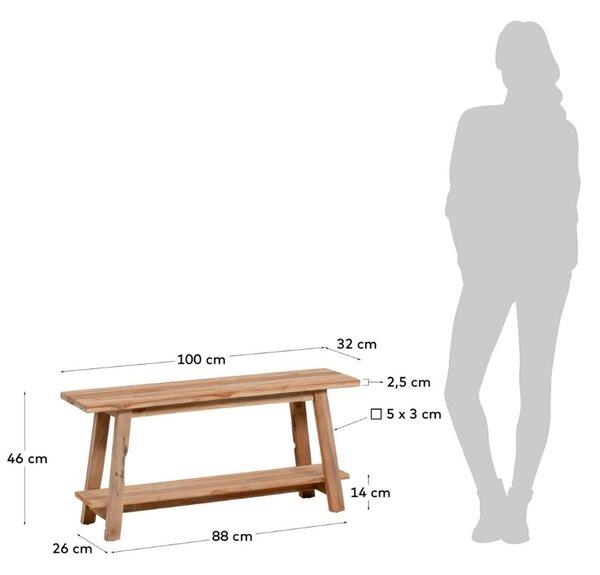 Kave Home Teaková lavice Safara 100 cm