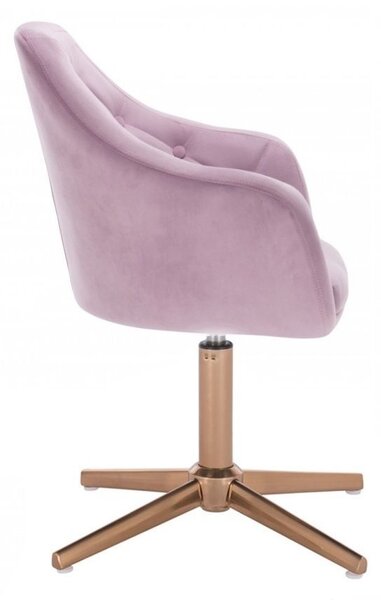 LuxuryForm DESIGN Křeslo ANDORA VELUR na zlatém kříži - levandule