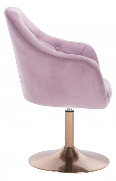 LuxuryForm DESIGN Křeslo ANDORA VELUR na zlatém talíři - levandule