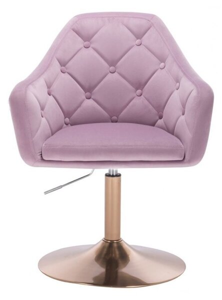 LuxuryForm DESIGN Křeslo ANDORA VELUR na zlatém talíři - levandule