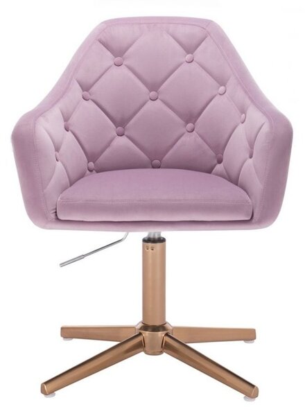 LuxuryForm DESIGN Křeslo ANDORA VELUR na zlatém kříži - levandule