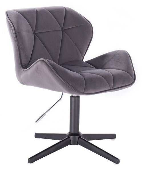 LuxuryForm DESIGN Židle MILANO VELUR na černém kříži - tmavě šedá