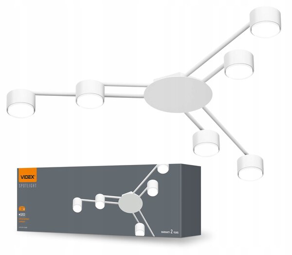 VIDEX Bodové stropní svítidlo pro žárovku 6xGX53 VL-SPF21B-W