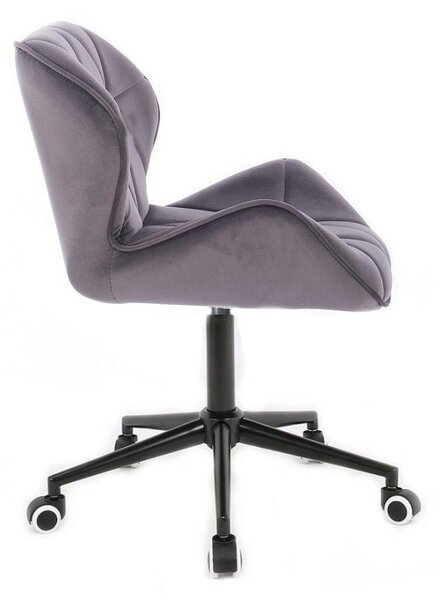 LuxuryForm DESIGN Židle MILANO VELUR na černé podstavě s kolečky - tmavě šedá