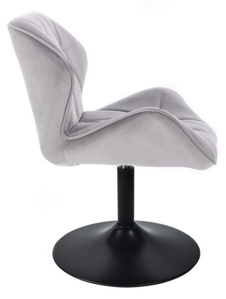 LuxuryForm DESIGN Židle MILANO VELUR na černém talíři - světle šedá