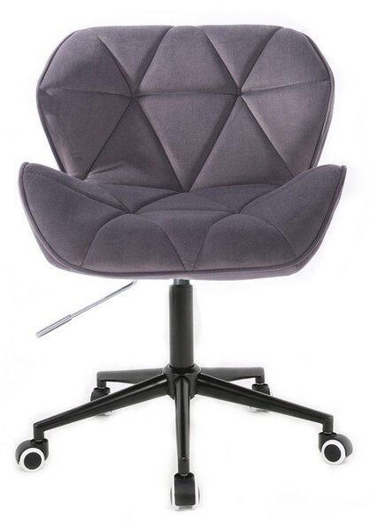 LuxuryForm DESIGN Židle MILANO VELUR na černé podstavě s kolečky - tmavě šedá