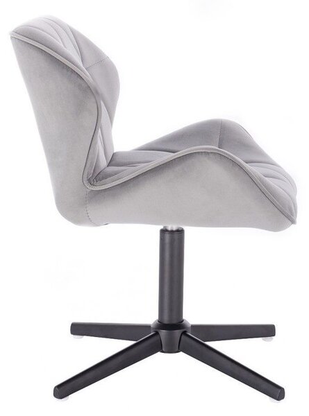 LuxuryForm DESIGN Židle MILANO VELUR na černém kříži - světle šedá