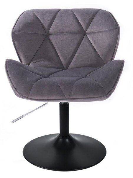 LuxuryForm DESIGN Židle MILANO VELUR na černém talíři - tmavě šedá