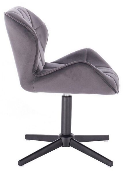 LuxuryForm DESIGN Židle MILANO VELUR na černém kříži - tmavě šedá