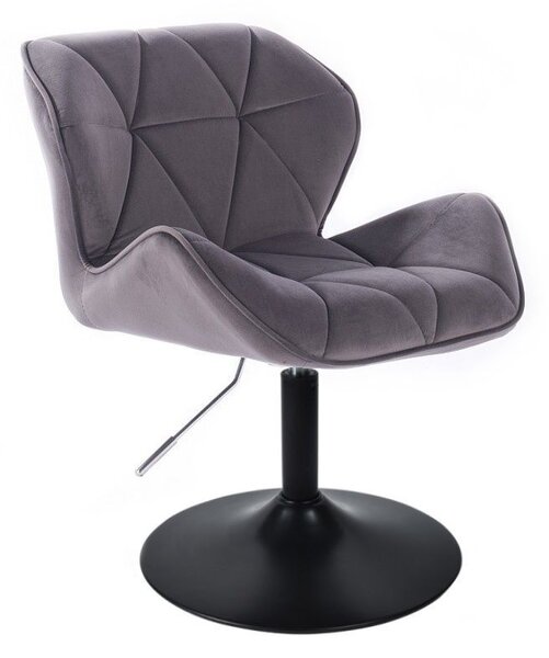 LuxuryForm DESIGN Židle MILANO VELUR na černém talíři - tmavě šedá