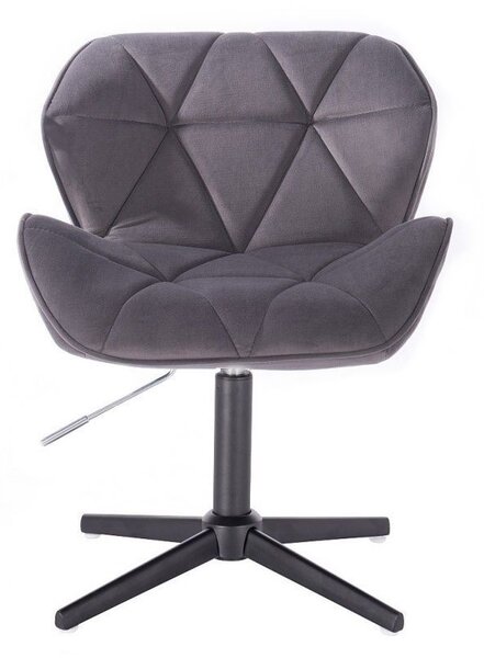 LuxuryForm DESIGN Židle MILANO VELUR na černém kříži - tmavě šedá