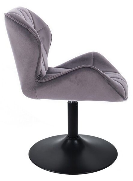 LuxuryForm DESIGN Židle MILANO VELUR na černém talíři - tmavě šedá