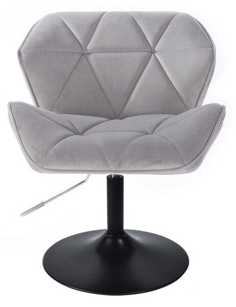 LuxuryForm DESIGN Židle MILANO VELUR na černém talíři - světle šedá