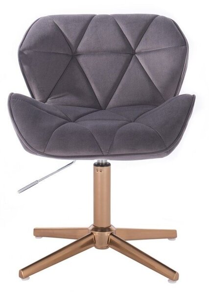 LuxuryForm DESIGN Židle MILANO VELUR na zlatém kříži - tmavě šedá